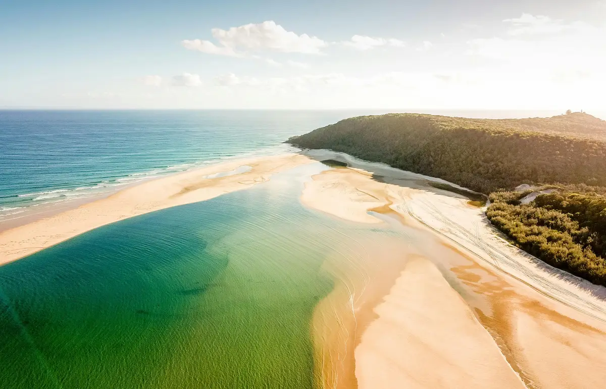 Double Island Point coastal landscape for Queensland 4WD travel.